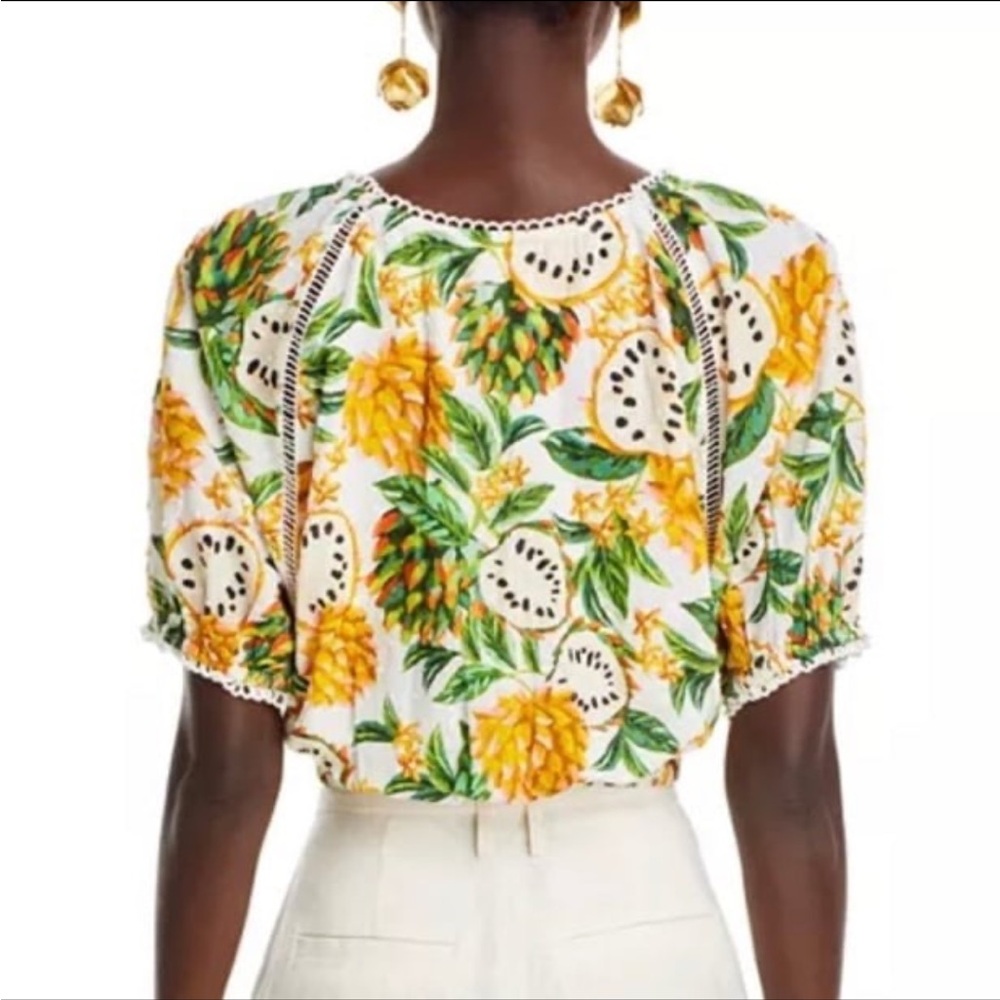 Farm Rio NWT Biriba Cropped Multi Color Tropical Top Size S Resortwear Summer - Picture 2 of 9